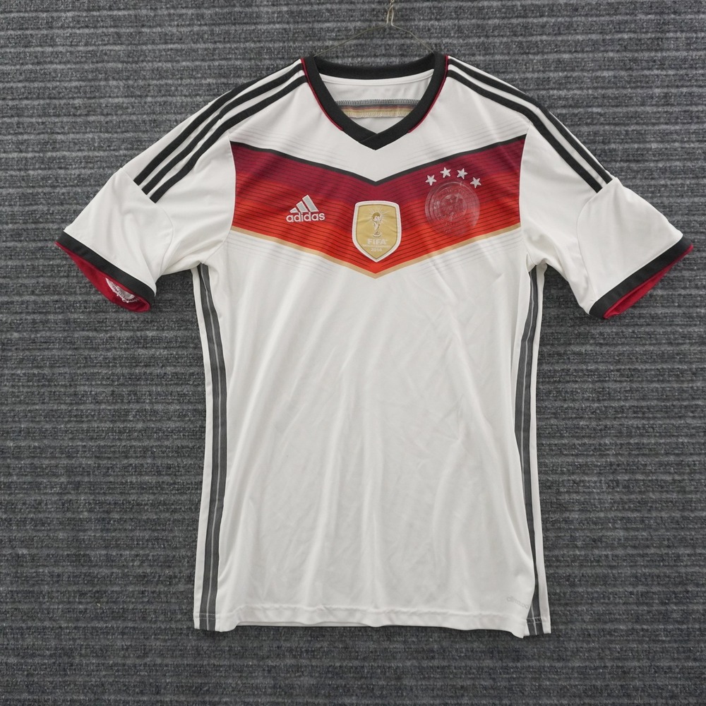 Adidas Germany Soccer Jersey Mens L White 2014 FIFA World Champions Patch